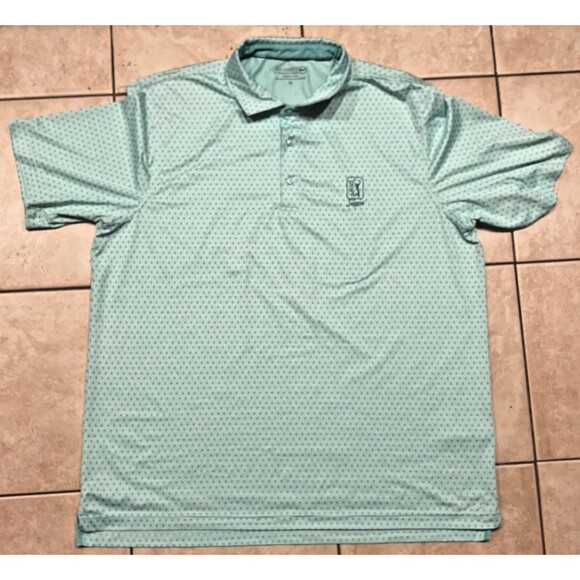 Vineyard Vines Shirt Men XL Jim Nantz BRRR Golf Polo Green Tropical TPC Sawgrass - Picture 1 of 8